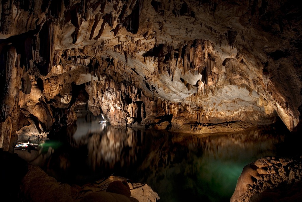 Incredible and unique view of the cave river
