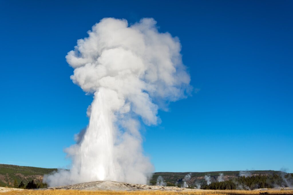 View of Old Faithful Eruption